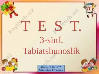 1-chorak. tabiatshunoslik. test — PPTX