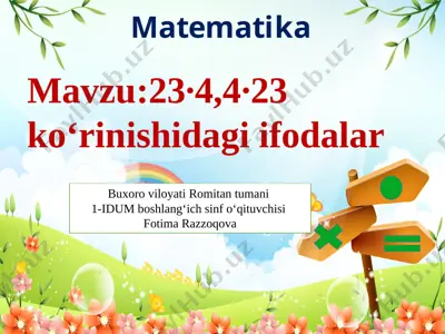 23x4,4x23 ko'rinishidagi ifodalar — PPTX