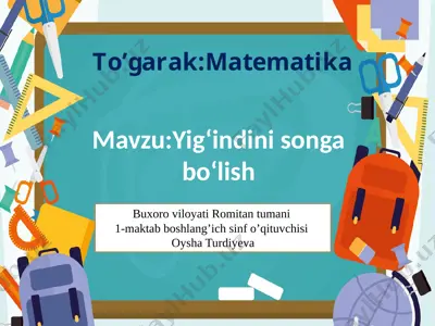 yigindini songa bo'lish togarak — PPTX