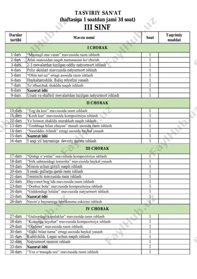 3-sinf tasviriy san'at — PDF