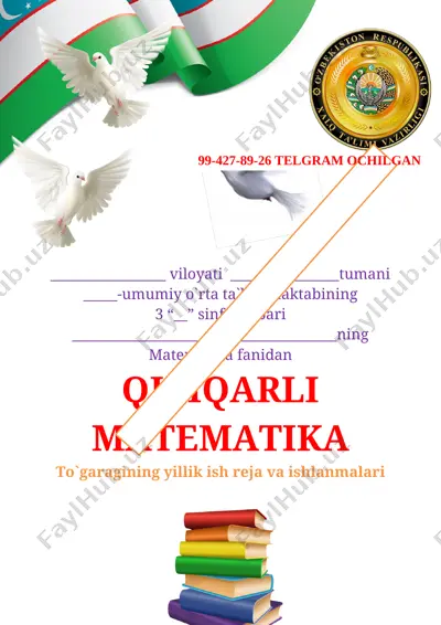 3 sinf mmatematika tugarak 34 soatlikki — DOCX