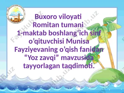 yoz zavqi 3-sinf — PPTX