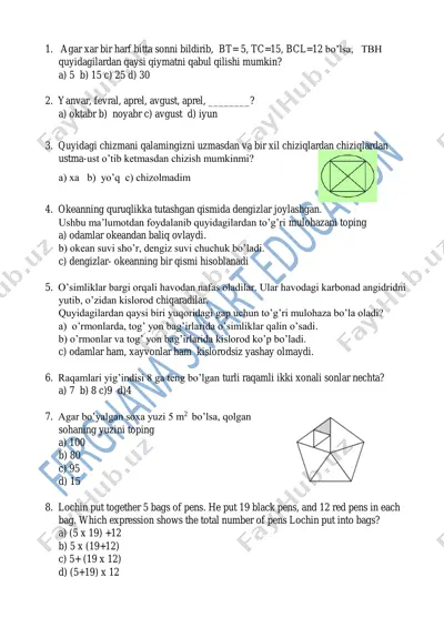 3-test 3-4 sinf uchun 18.12.20 — PDF