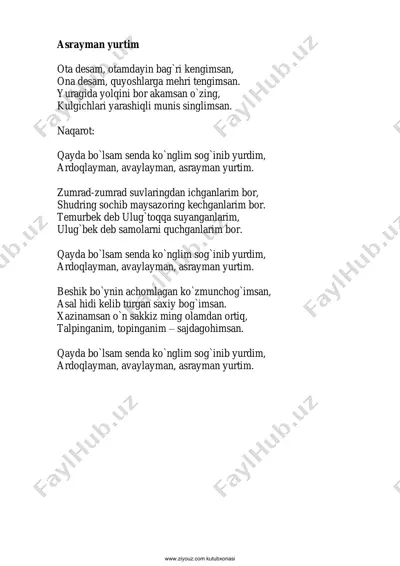 iqbol mirzo. vatan haqida qo'shiq — PDF