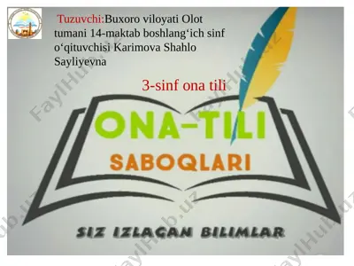 3-sinf ona tili — PPTX