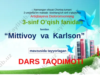 mittivoy va karlson. 3-sinf. o'qish — PPTX