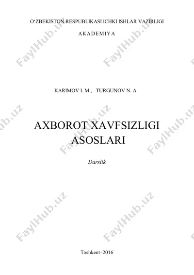 axborot xavfsizligi — PDF