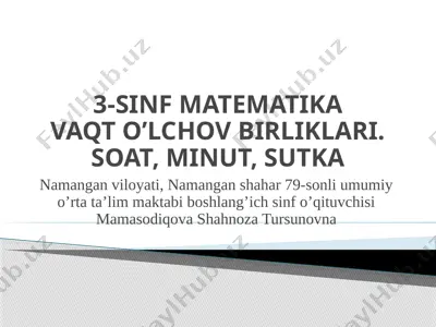 3-sinf matematika — PPTX