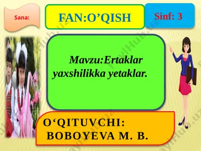 3-sinf o`qish slayd dars — PPTX
