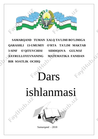 3-sinf matematika ochiq dars — DOCX