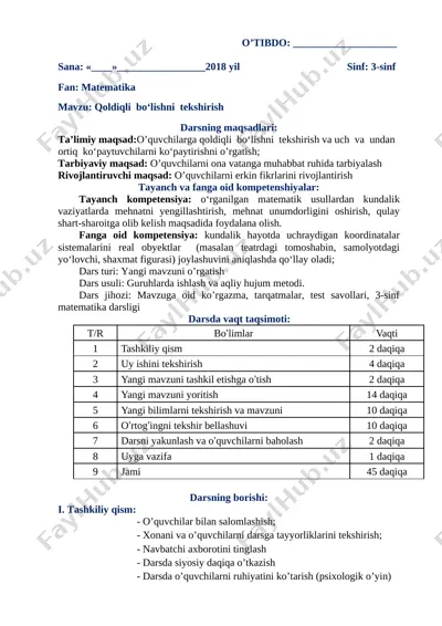3-sinf_matematijka_qoldiqli_bolish — DOCX