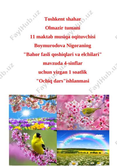 bahor dars ishlanma musiqa (3) — DOCX
