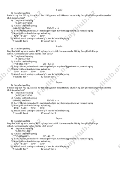 matematika iii-chorak nazorat ishi1 — DOCX