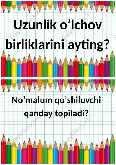 matematika fanidan tarqatma. — DOCX