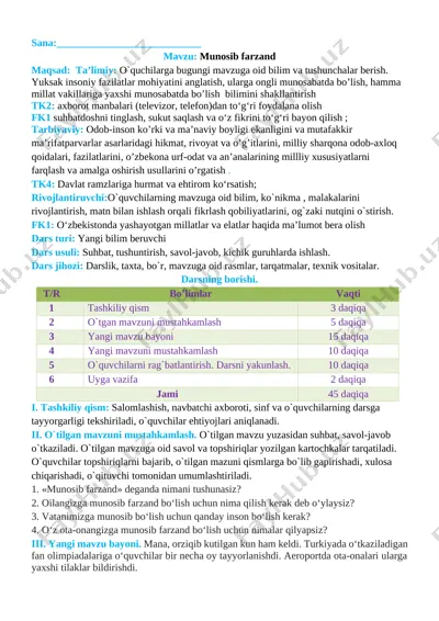 tarbiya_3_sinf_konspekt_2020_2021_o`quv_yili_uchun_yangi_to`liq — DOCX