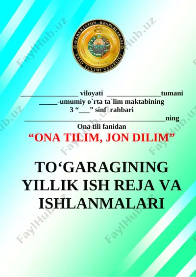 3-sinf ona tilim jon dilim to'garak 2020-2021 — DOCX