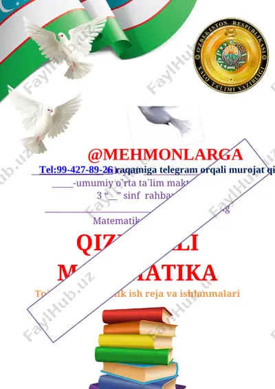 3-sinf matematik tto'gark 2020-2021 yil — DOCX