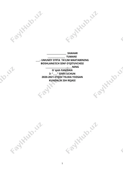 3-sinf o`qish 2-chorak yangi — DOCX