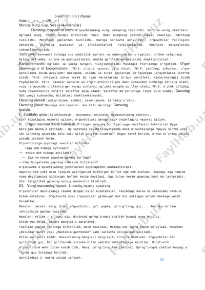 3-ona tili 1-chorak tayyor — DOCX