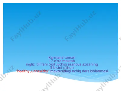 3-b sinf ingliz tili ochiq dars — PPTX