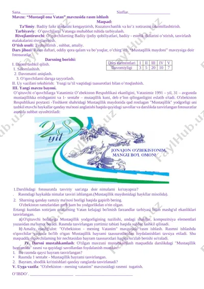3-sinf. tasviriy sanat-konspekt-2019 — DOCX