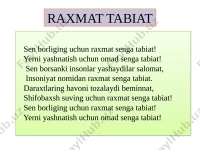tabiat ochiq dars — PPTX