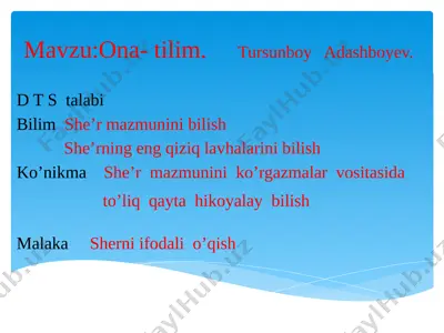 ona tilim — PPTX