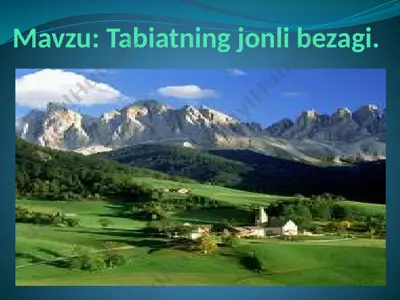 tabiatning jonli bezagi — PPTX