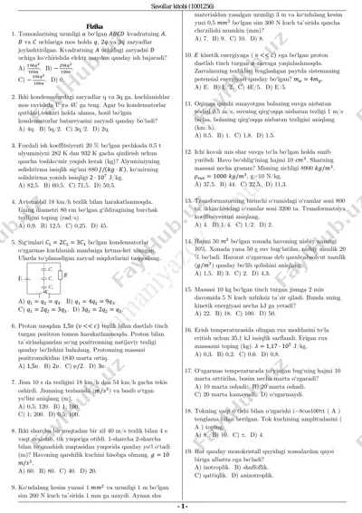 900 ta fizika test — PDF