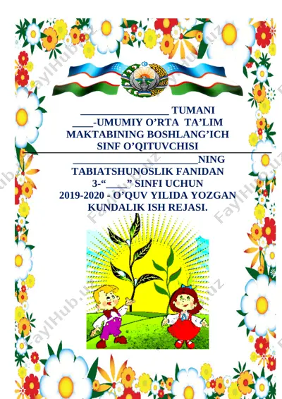 3- sinf tabiatshunoslik yangi — DOCX