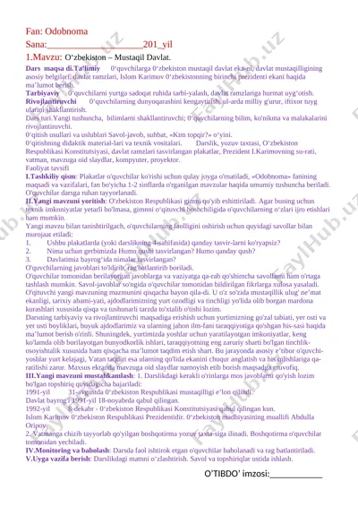 3-sinf odobnoma — DOCX