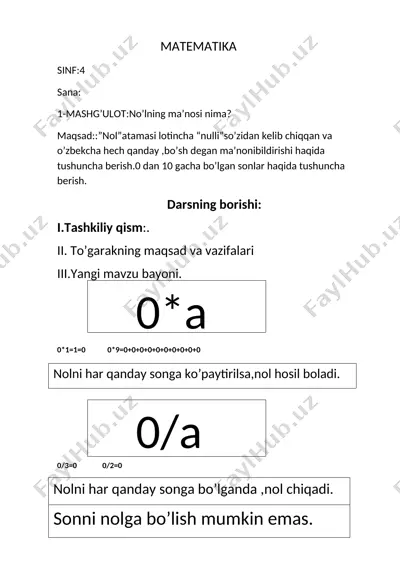 3-sinf to'garak ishlanma_777507693 — DOCX