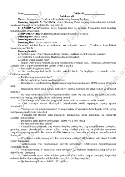 3-sinf ona tili konspekt 2015 — DOCX