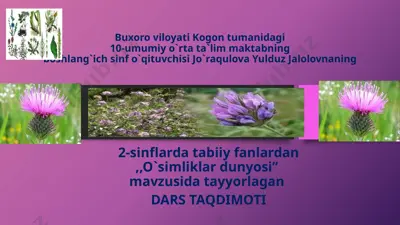 o`simliklar olami. tabiiy fan 2-sinf — PPTX