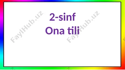 2-sinf ona tili 9-dars — PPTX