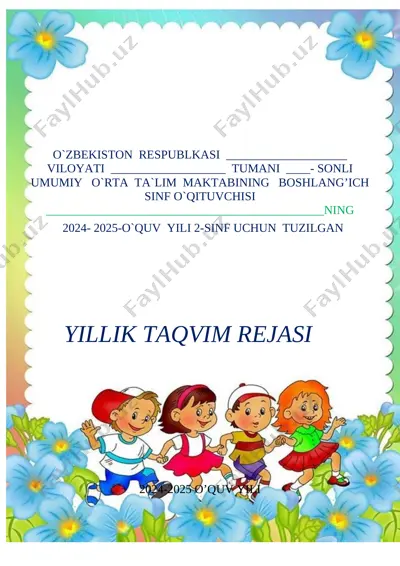 2-sinf ishreja barcha fan — DOCX