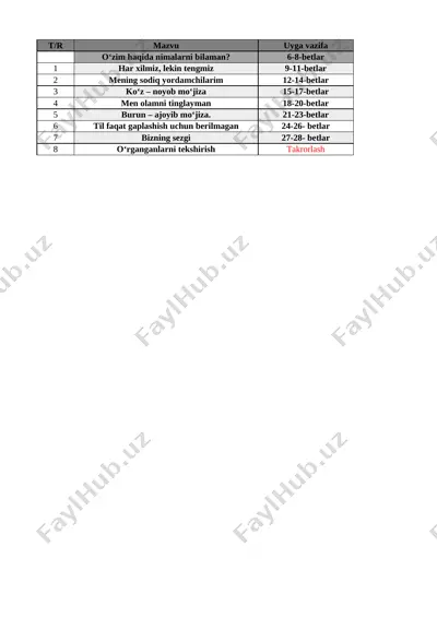 2-sinf tabiy fan kundalik comga 2024 — XLSX