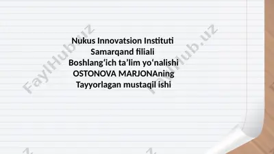 kreativ taʼlimdan boshlangʻich taʼlim tizimida foydalanish — PPTX