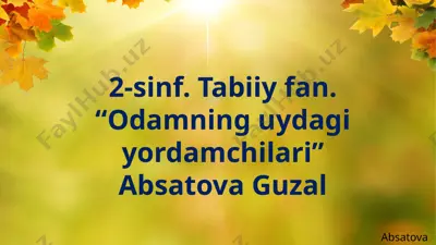 15-dars. odamning uyidagi yordamchilari. absatova guzal — PPTX