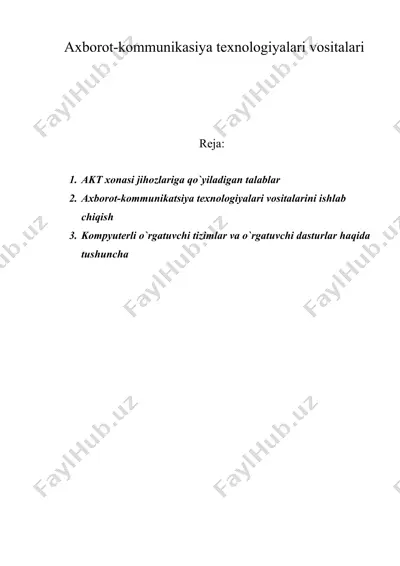 axborot-kommunikasiya texnologiyalari vositalari — DOC