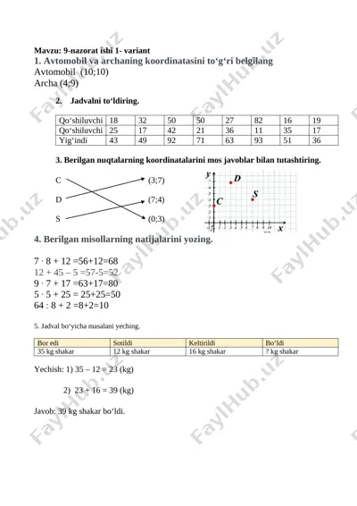 9-nazorat ishi_javoblar varaqasi — DOCX