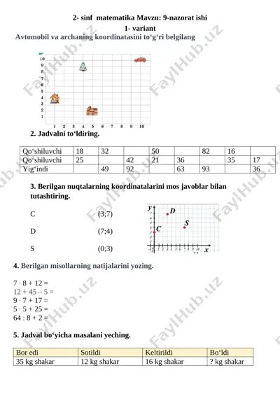 9-nazorat ishi matematika — DOCX