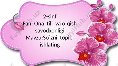 2-sinf.so`zni topib ishlating — PPTX