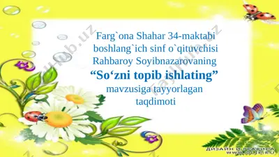 so`zni topib ishlating 1-soat — PPTX