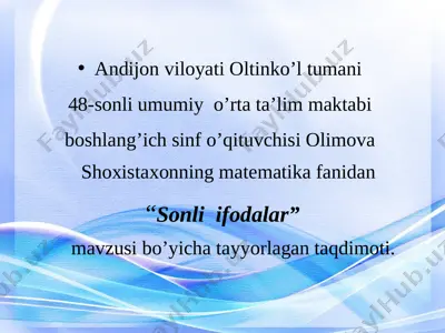 sonli ifodalar — PPTX
