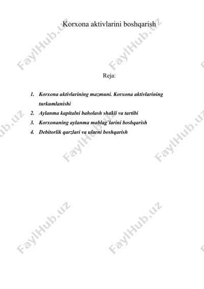 korxona aktivlarini boshqarish — DOC