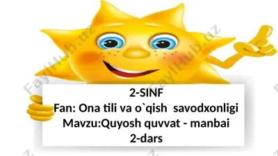 2-sinf.quyosh- quvvat manbai.2-dars — PPTX