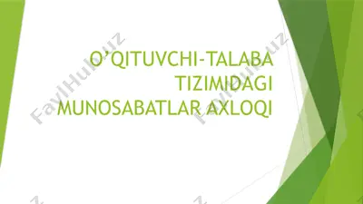 o’qituvchi-talaba tizimidagi munosabatlar axloqi — PPTX