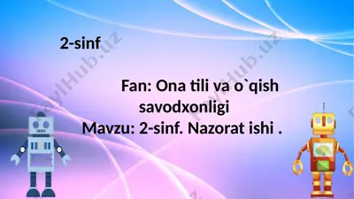 ona t nazorat ishi — PPTX