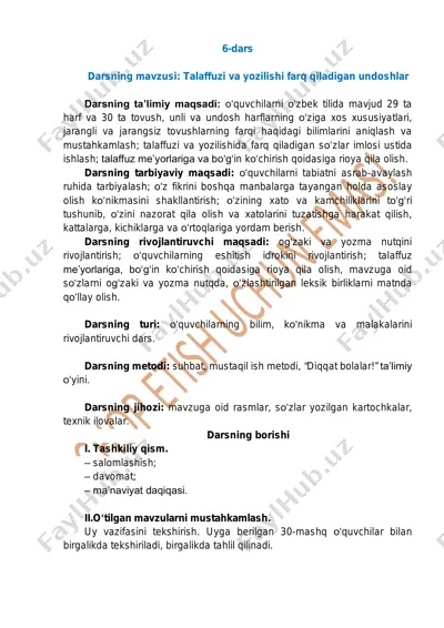 ona tili 4-sinf (6-dars) — PDF